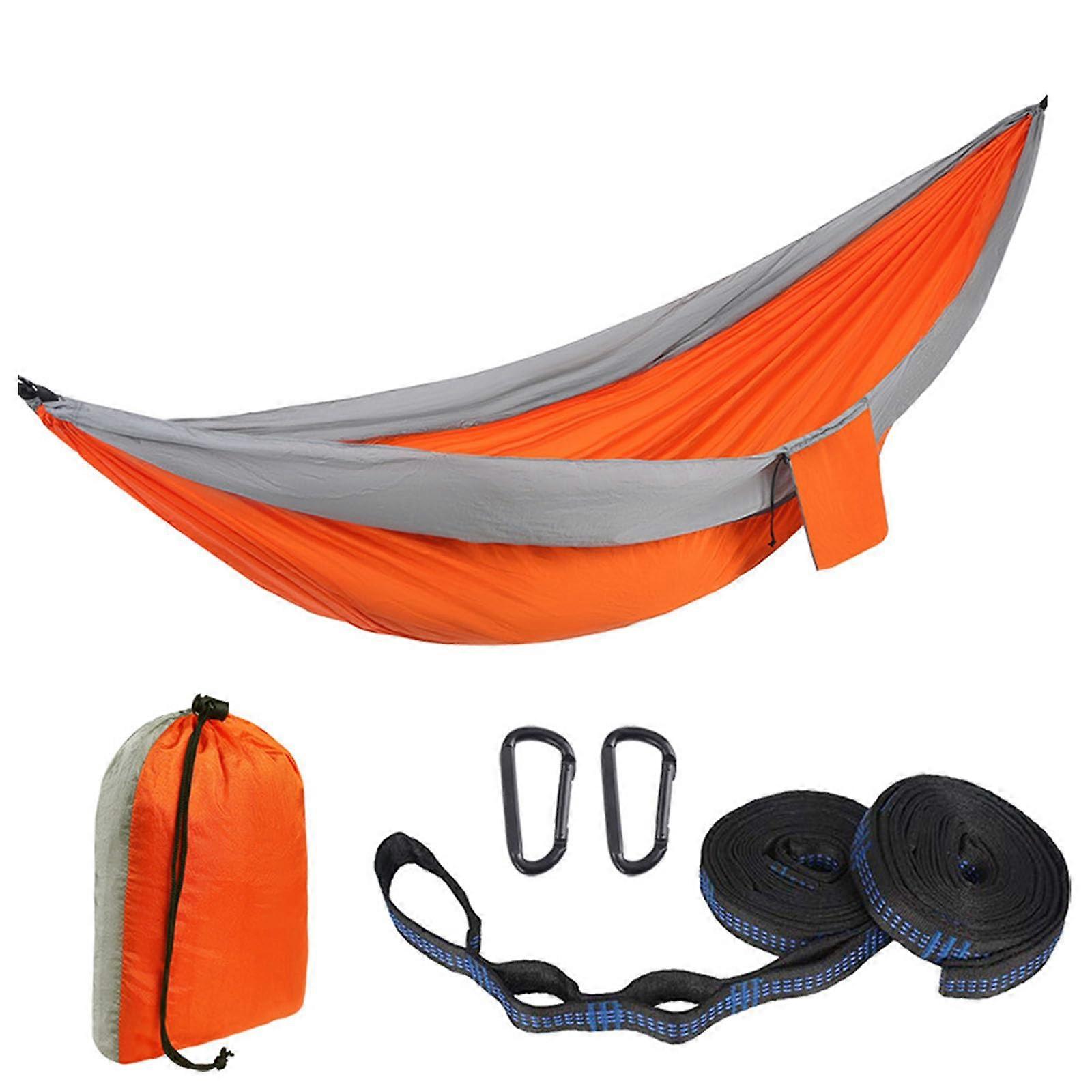 Nylon camping hammock, including tree straps and carrying bag, nylon texture, suitable for outdoor activities ^^