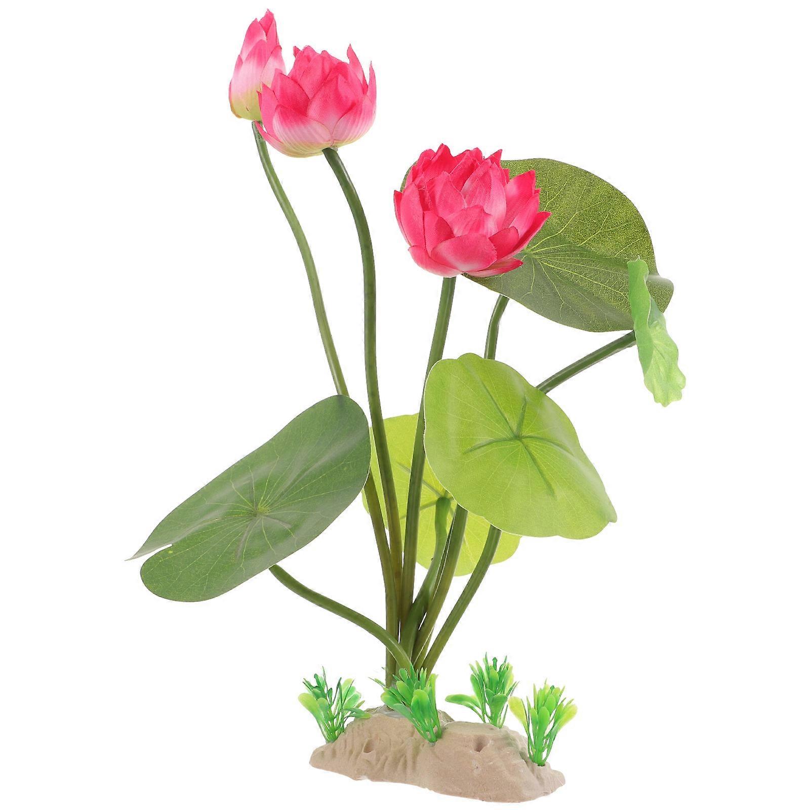 Artificial Lotus Flower Home Decoration Plastic Realistic Decor 34x10.5cm 1Pack