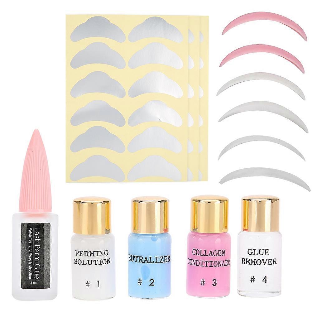 Curling Eyelashes Perm Kit Eye Lashes Curling Makeup Tools Set (5mm*4, 6ml*1)