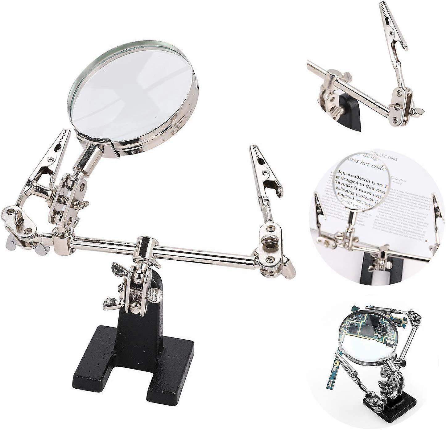 5X Magnifying Glass with Stand, Third Hand Soldering Tool with Clamps