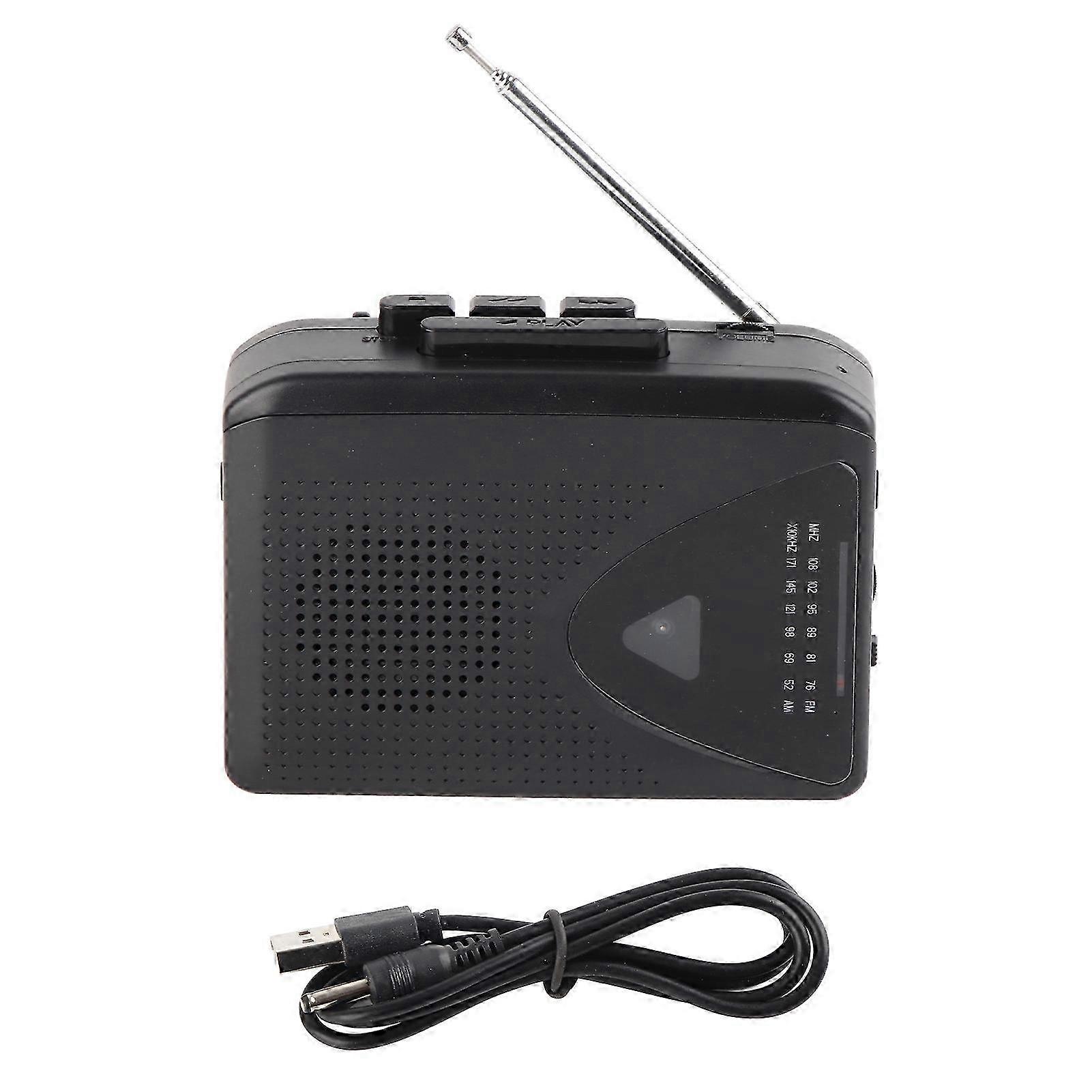 Classic Portable Cassette Player with AM/FM Radio - Multifunctional Stereo Tape Player in Compact Design for Music Lovers