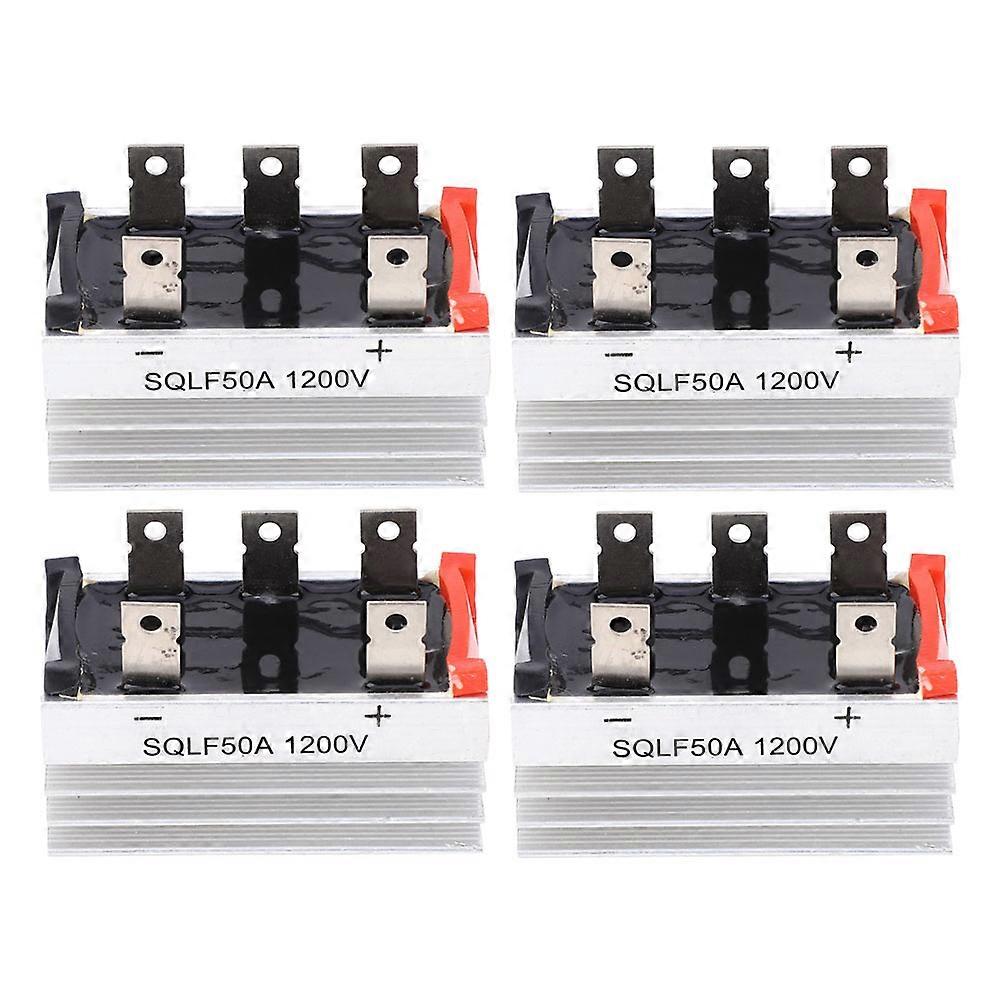 4 Pcs Bridge Rectifier SQLF50A 1200V 3-Phase Rectification Module with Heat Sink