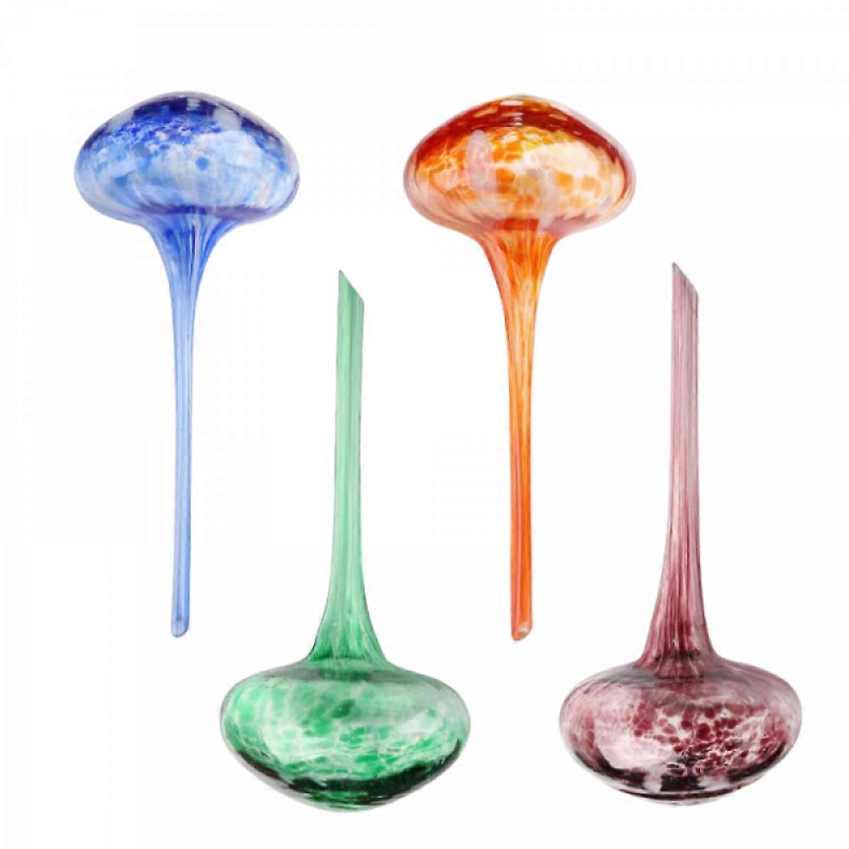 4 Pcs Mushroom Shape Plant Watering Globes Large Self With 4 Funnels