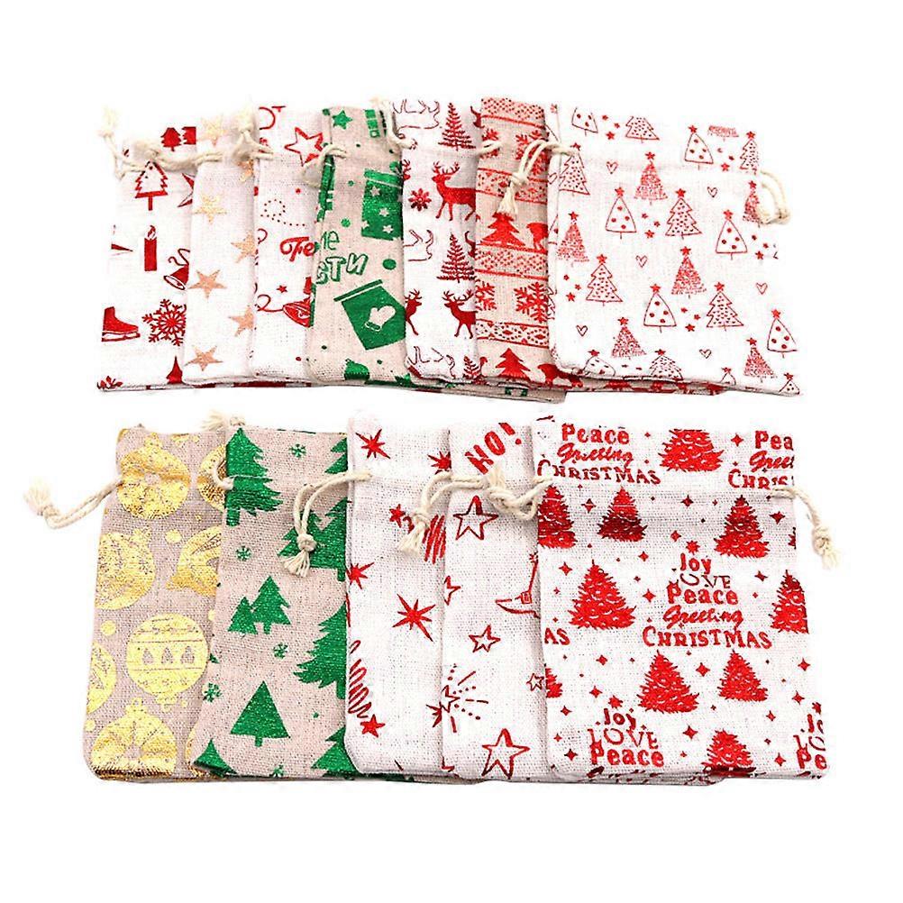 Christmasgift Bags Drawstring Design Gift Packaging Bag Mixed Color 12Pack