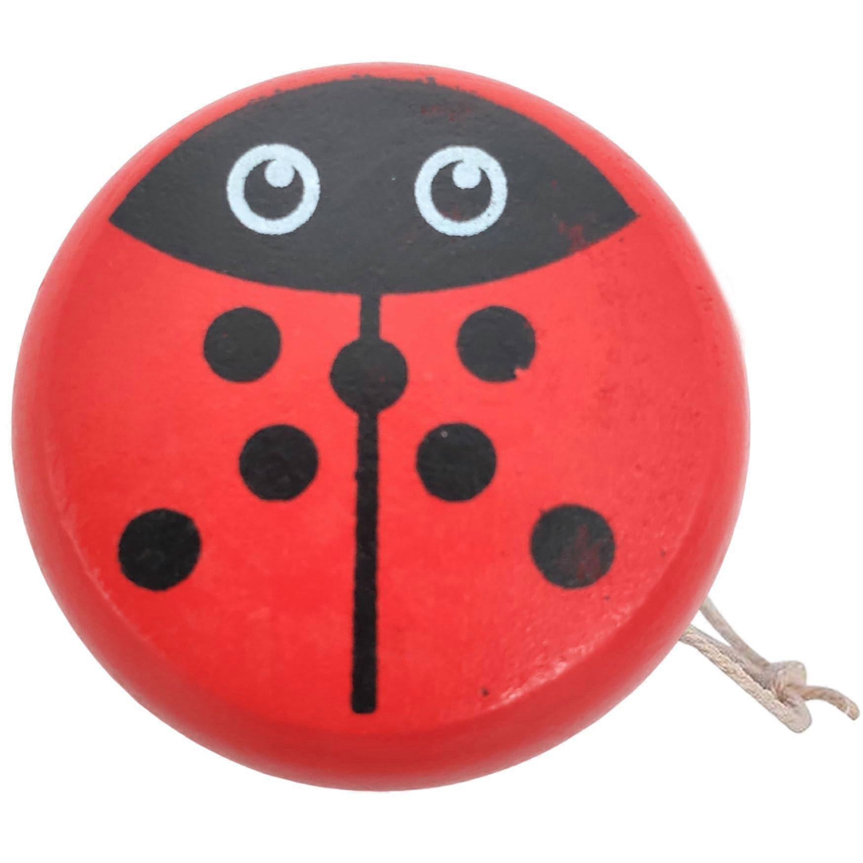 Ladybug YoYo with String, Cute Pattern, Wooden Kids YoYo, Educational Fun for Toddlers