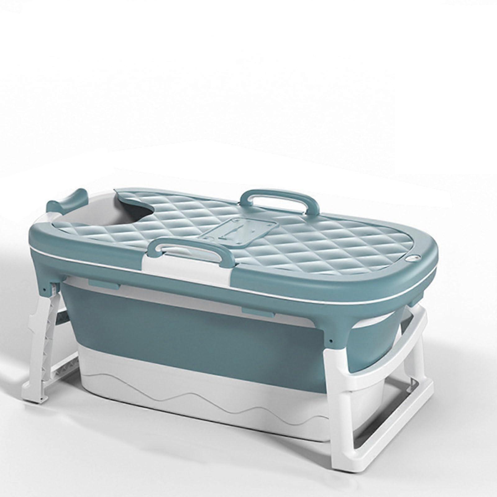 Portable Folding Bathtub for Small Spaces, Collapsible Spa Basin with Cover for Adults, Travel Shower Lounger