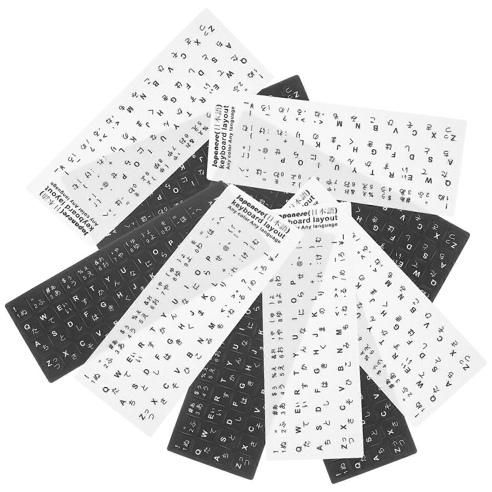 10pcs Japanese Keyboard Stickers for Desktop, Laptop, and Notebook Keyboards – Easy Application, No Residue, Enhanced Typing Efficiency