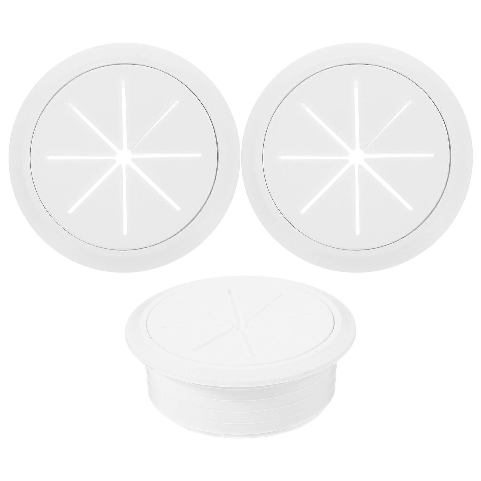 3pcs Round Cable Hole Covers Durable Plastic Wire Grommets for Desktop Cord and Computer Desks