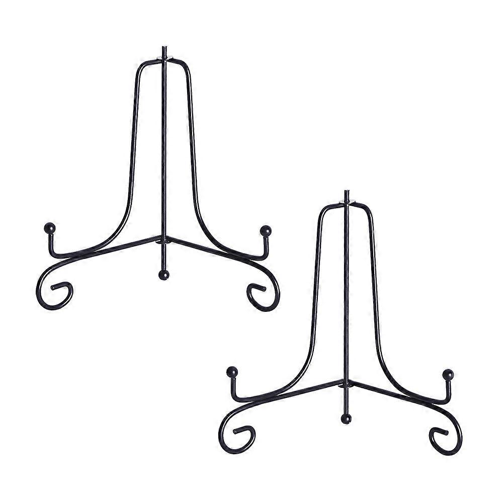 Black Iron Display Stand for Decoration Gracefully Curved and 8 Inch