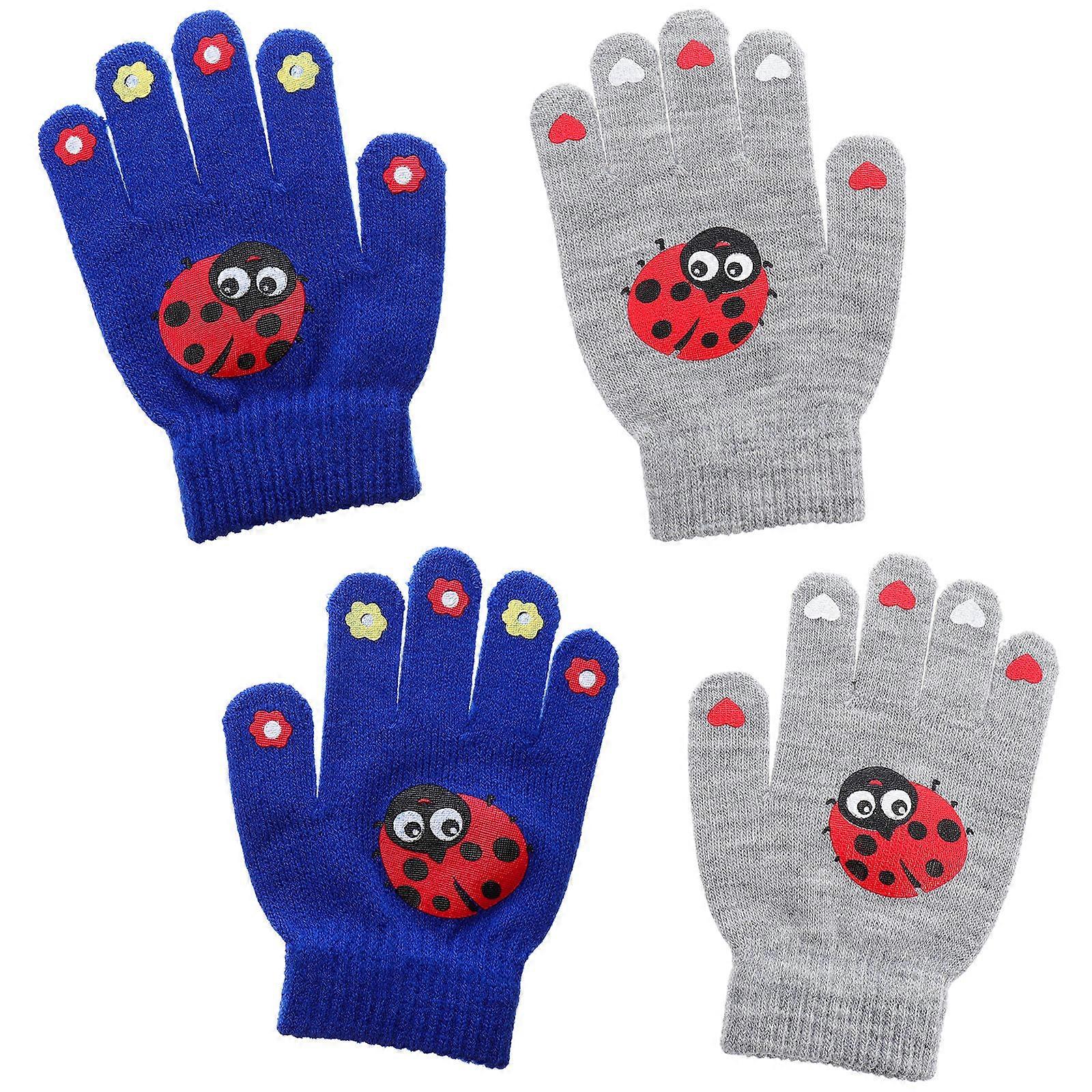 Kids Winter Gloves Cold Weather Hand Protection Assorted Color 5Pack