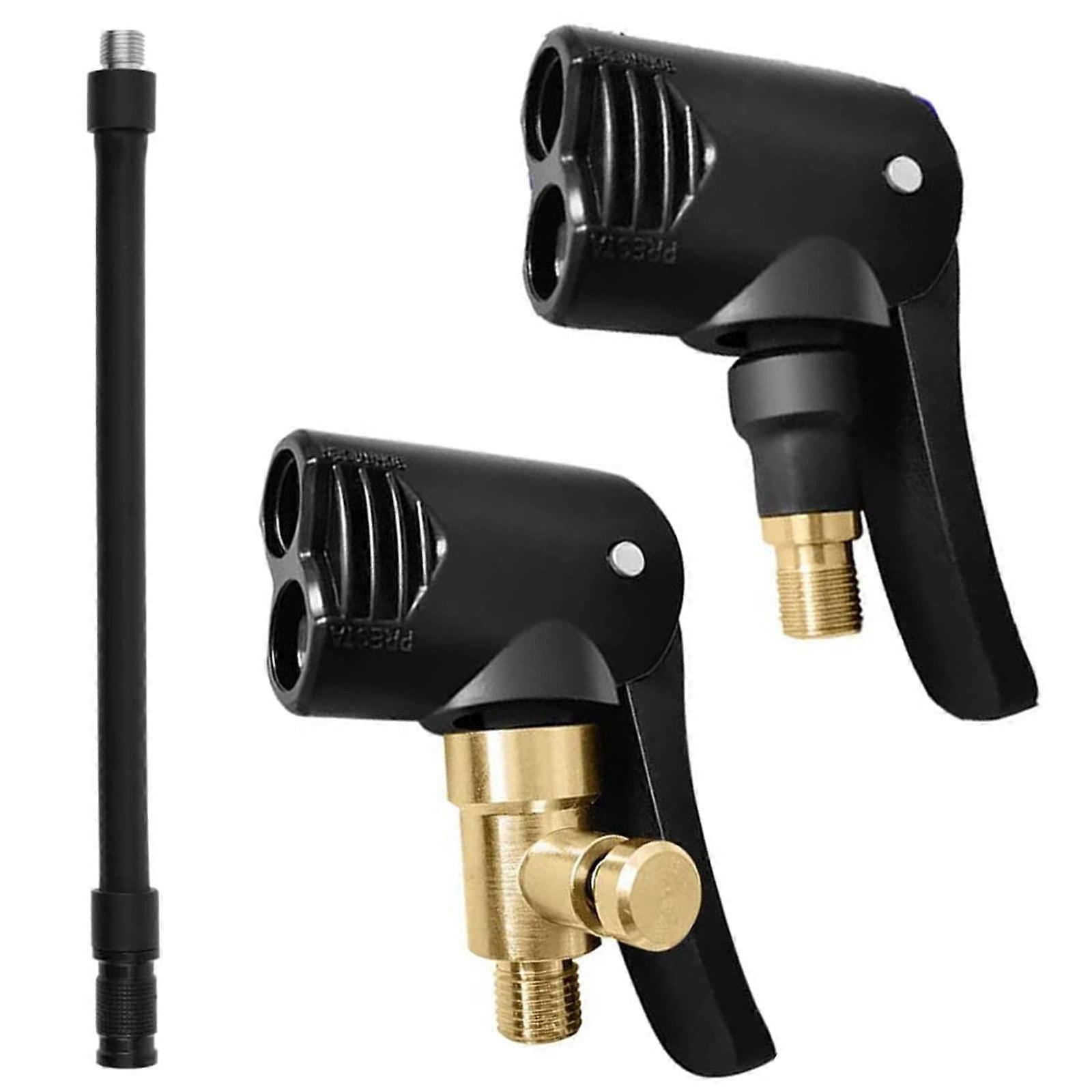 Tyre Inflator Valve Connection 2-In-1 Pneumatic Valve Adapter Air Chuck Inflator Hose For Bicycle Motorcycle Car Truck