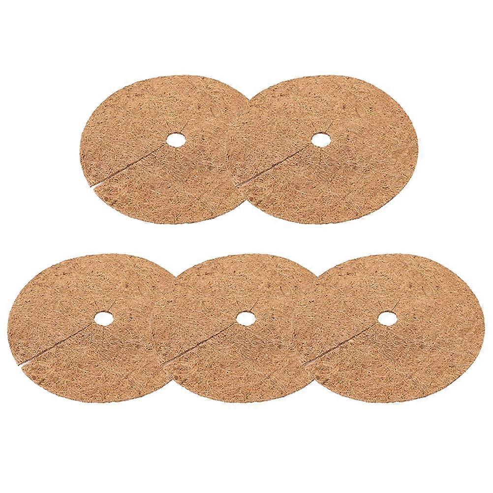 Coir Crafts Mulch Rings Coir Tree Ring Mulch Pad Flower Pot Vegetables Succulents Round Brown 30.00X30.00X1.00CM Plant Protection 5Pcs
