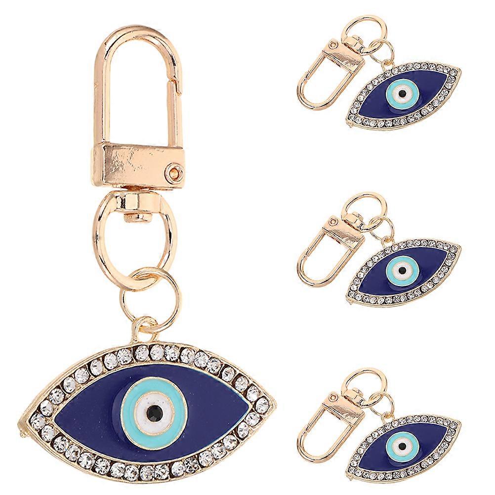Elegant Design Evil Eye Keychains Unique Craftsmanship For Bag Pendants Key Ring 4Pcs