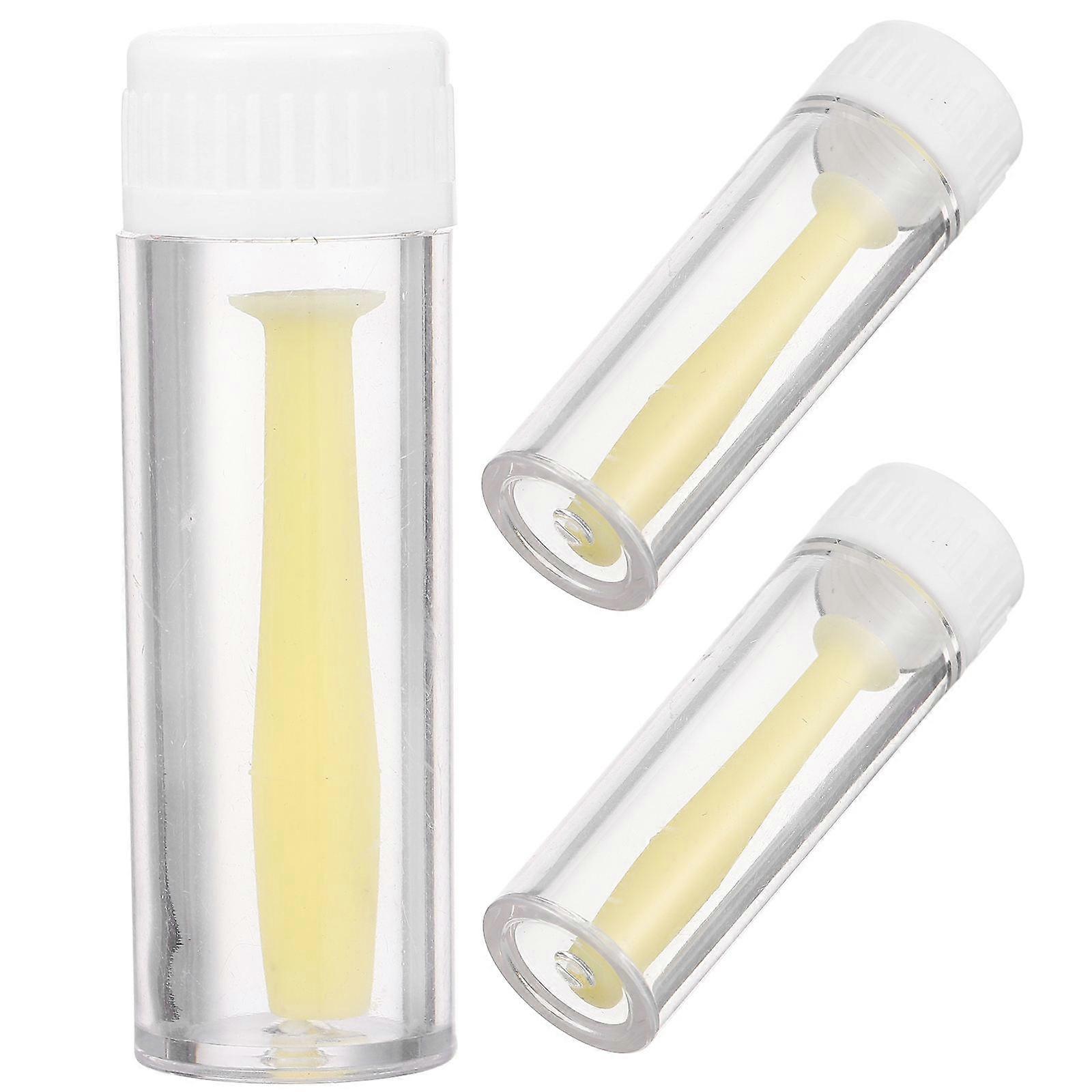 Portable Contacts Lens Applicator Tool For Users Cylindrical Yellow 3x0.6x0.6cm Lens Insertion 3Pcs