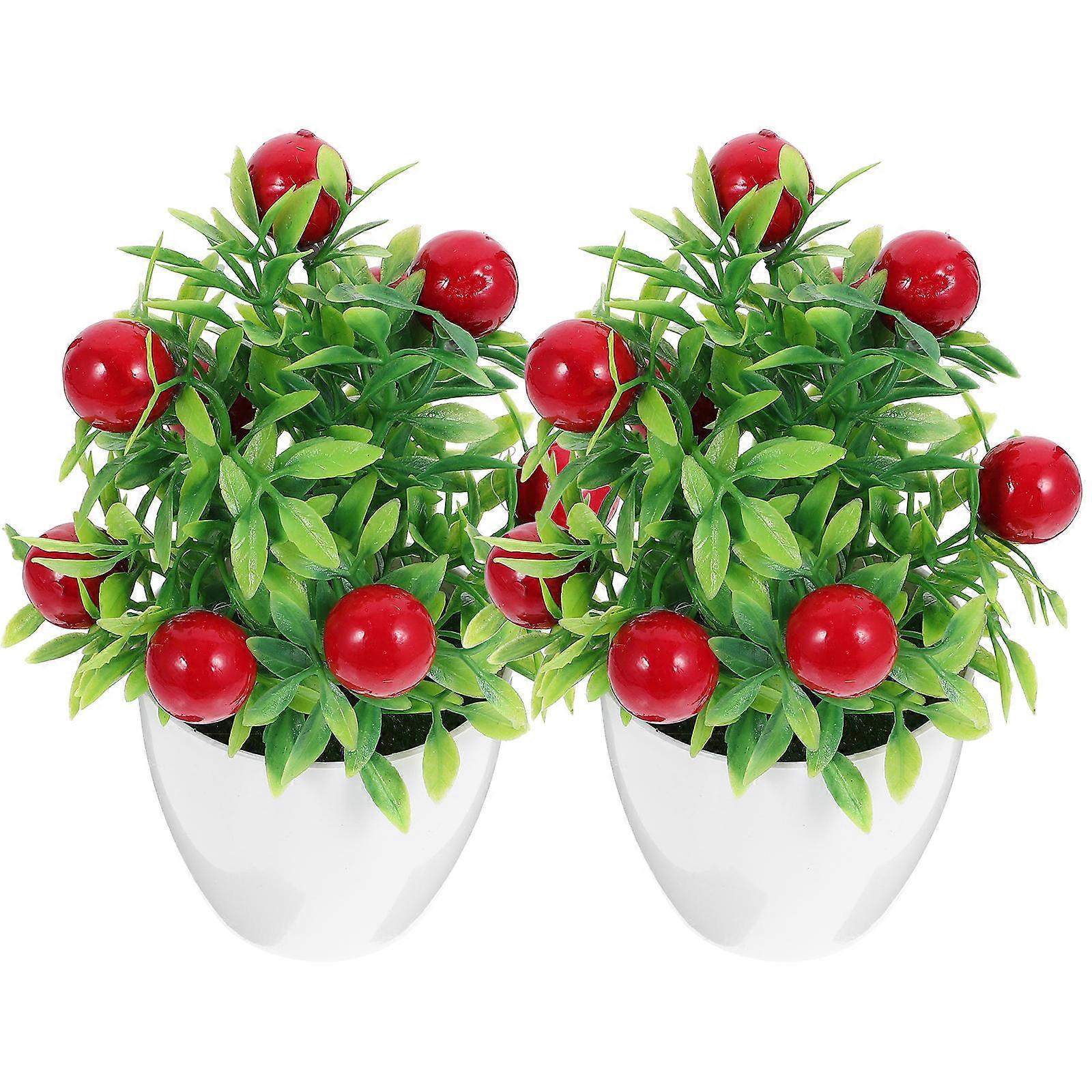 Artificial Fruits for Decoration Lifelike Bonsai Style Tree Home Users 10.5x9x16.5cm