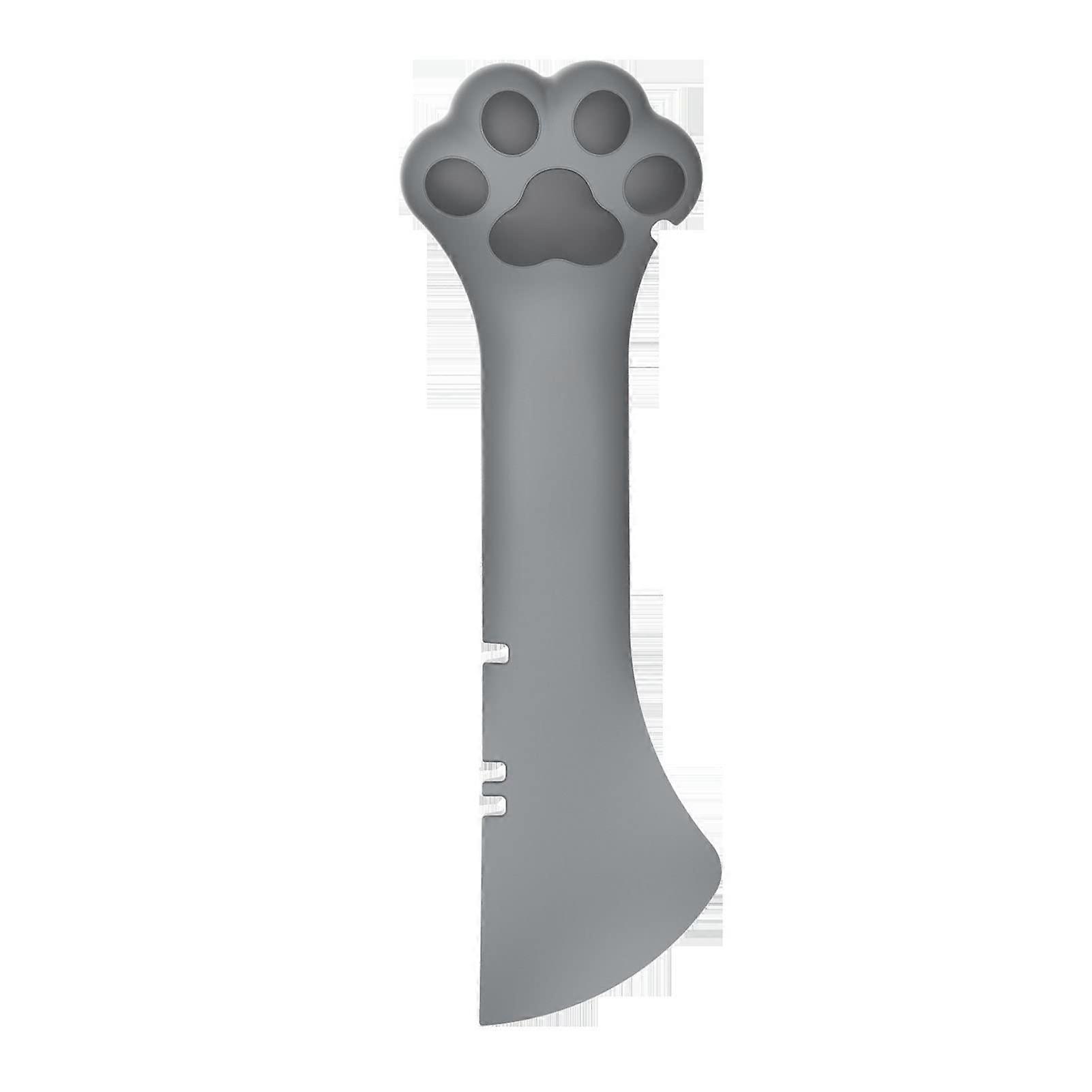 Cat Jar Opener, Cute Silicone Cat Food Spoon, Washable Lightweight Multifunctional Can Opener for Pet Food, Gray