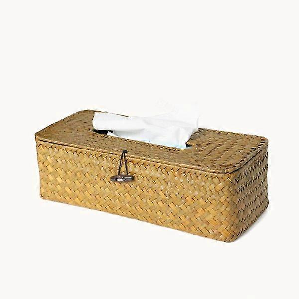 Rectangular Rattan Napkin Holder for Family, Office, Tablet (Natural)