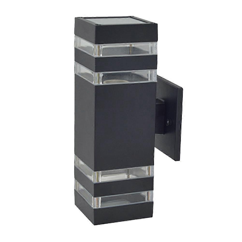 Lâmpada de parede externa à prova d'água quadrada para varanda frontal para proprietários e entusiastas de jardim em preto com fundição de pressão de 1 conjunto