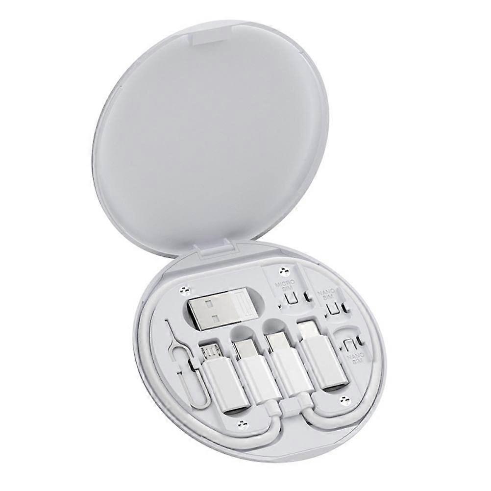 Multifunctional Cable Box Data Cable Converter Portable Transfer Adapter White For Business Travel