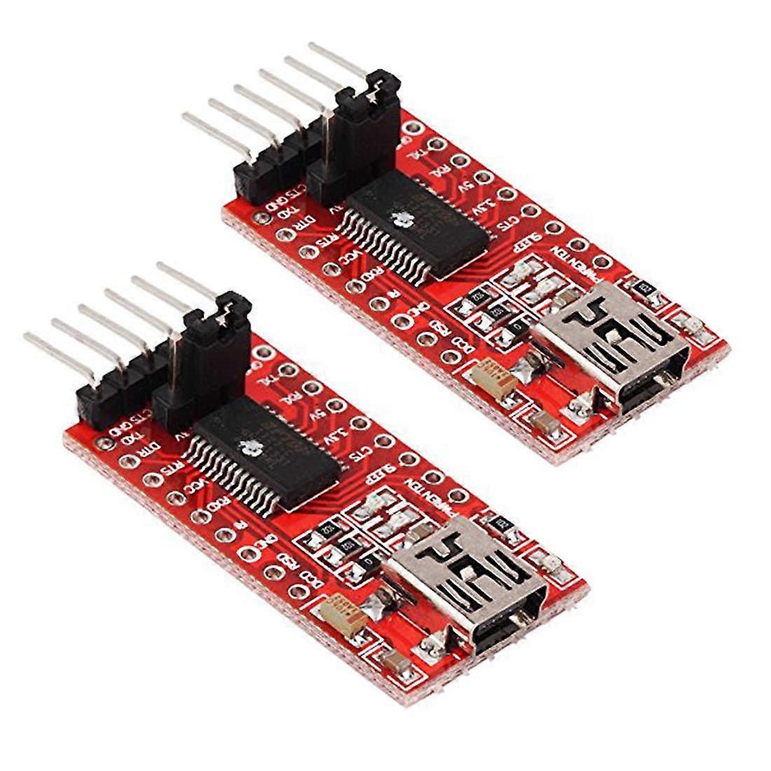 Mini USB to TTL Serial Converter Adapter Module Pack of 2 - 3.3V 5V TTL Breakout USB to Serial Board