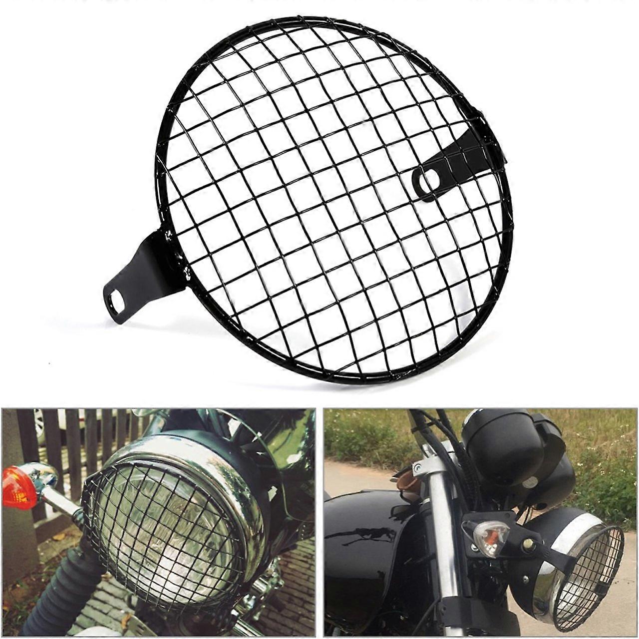 6.3" Motorcycle Metal Mesh Headlight Guard Universal Fit For Motorcycles Front Protector