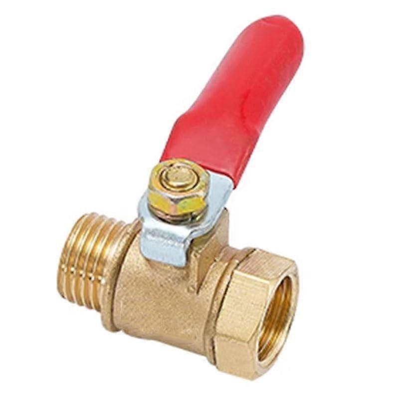 Three Way Valve T Type Path Ball Valve, 1/8" to 1/2" Brass Female to Male Thread, Mini Shut-off Flow Control Fitting