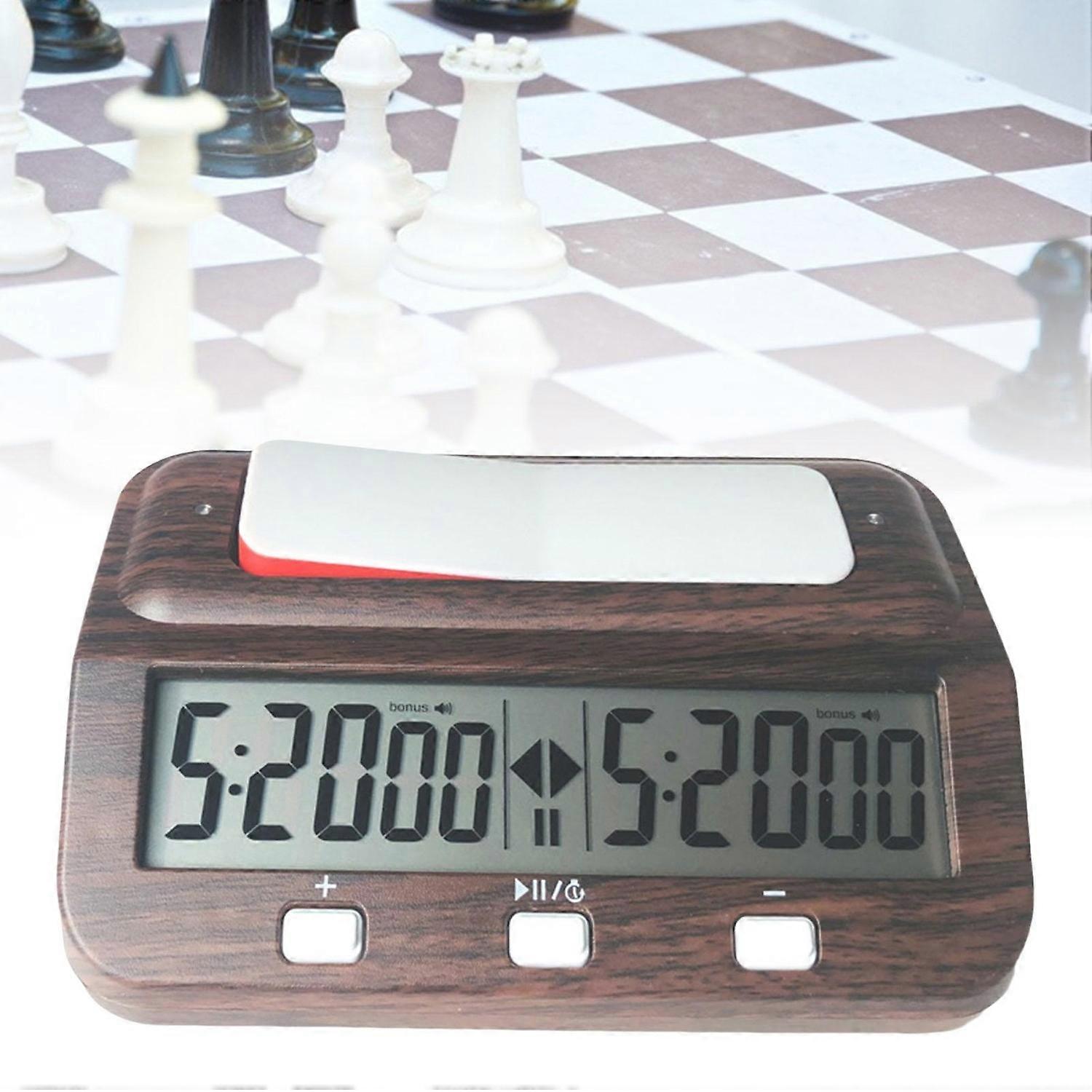 HQT101w Plastic Chess Clock Go Chess Timer HQT101w Wood Grain
