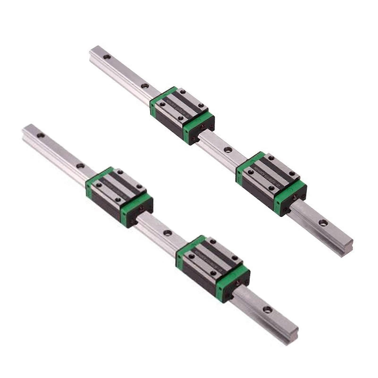 2 Pack HGR20 HGR15 Square Linear Guide Rail  4 Pcs Slide Bearing Block HGH15CA HGW15CA HGH20CA HGW20CA (Color: HGW15CA, Guide Length: 350mm)