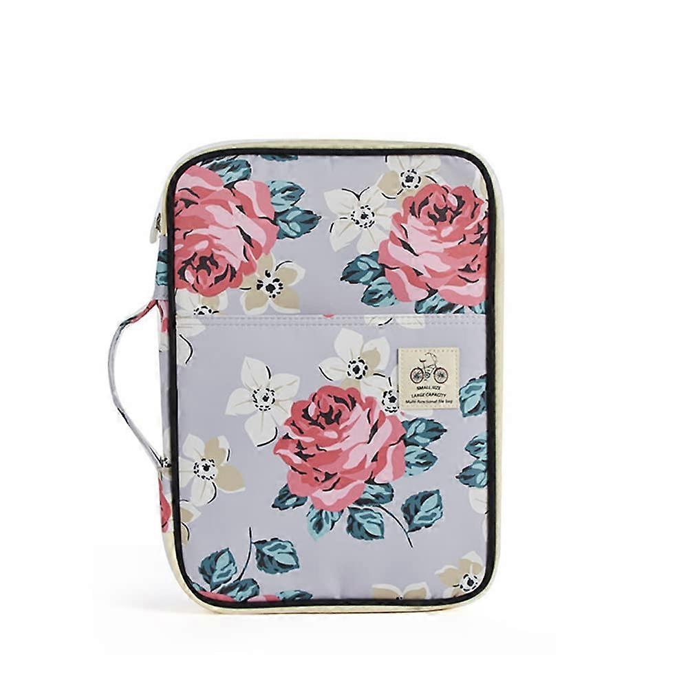 A4 Document Padfolio with WaterResistant Canvas Laptop Sleeve – Red Rose