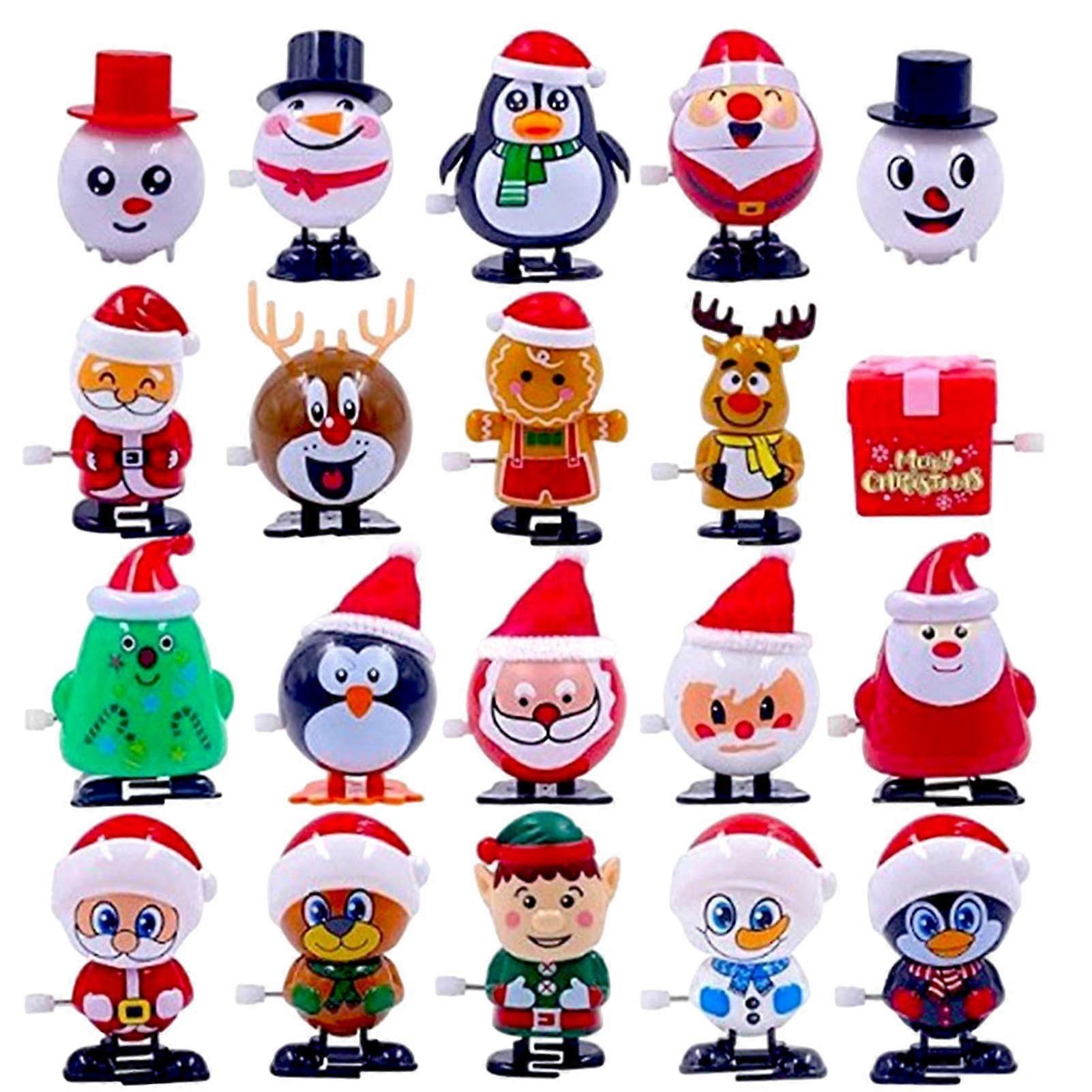 Christmas Wind-Up Toy Pack Of 20 Assorted Clockwork Toys Featuring Penguin, Snowman, Elk, Childman For Stocking Fillers