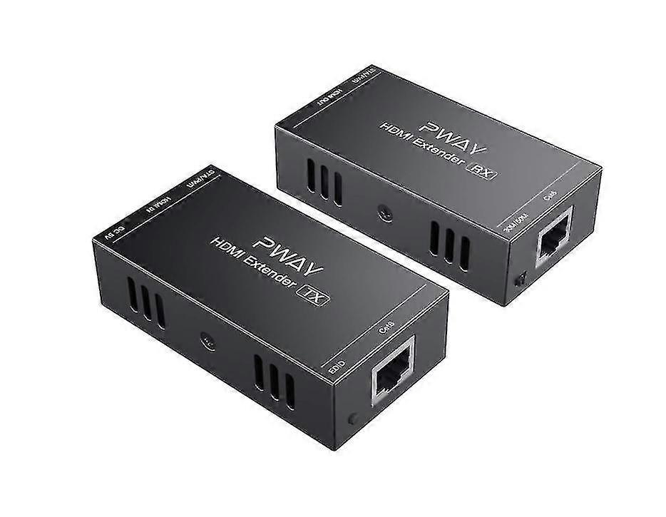 HDMI Extender 50m 1080p Over Cat5e/Cat6 Cable with EDID Learning & Single Power Supply (Black) - PW-HT202P (PoC)