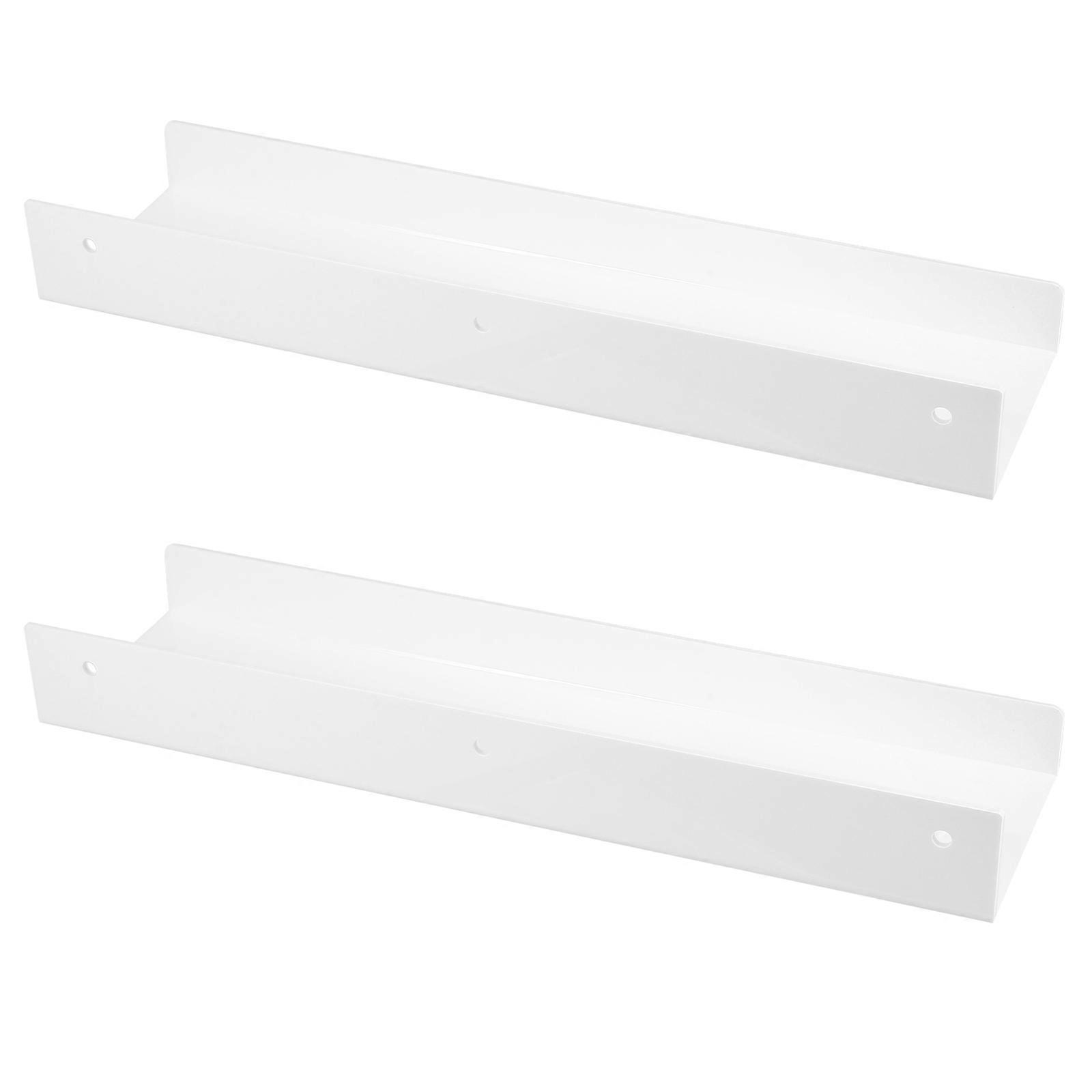 Wall Mounted Clear Floating Racks for Photo Albums and Records Storage in Office or Bedroom 38.10X10.60X3.50CM Break Resistance 2Set