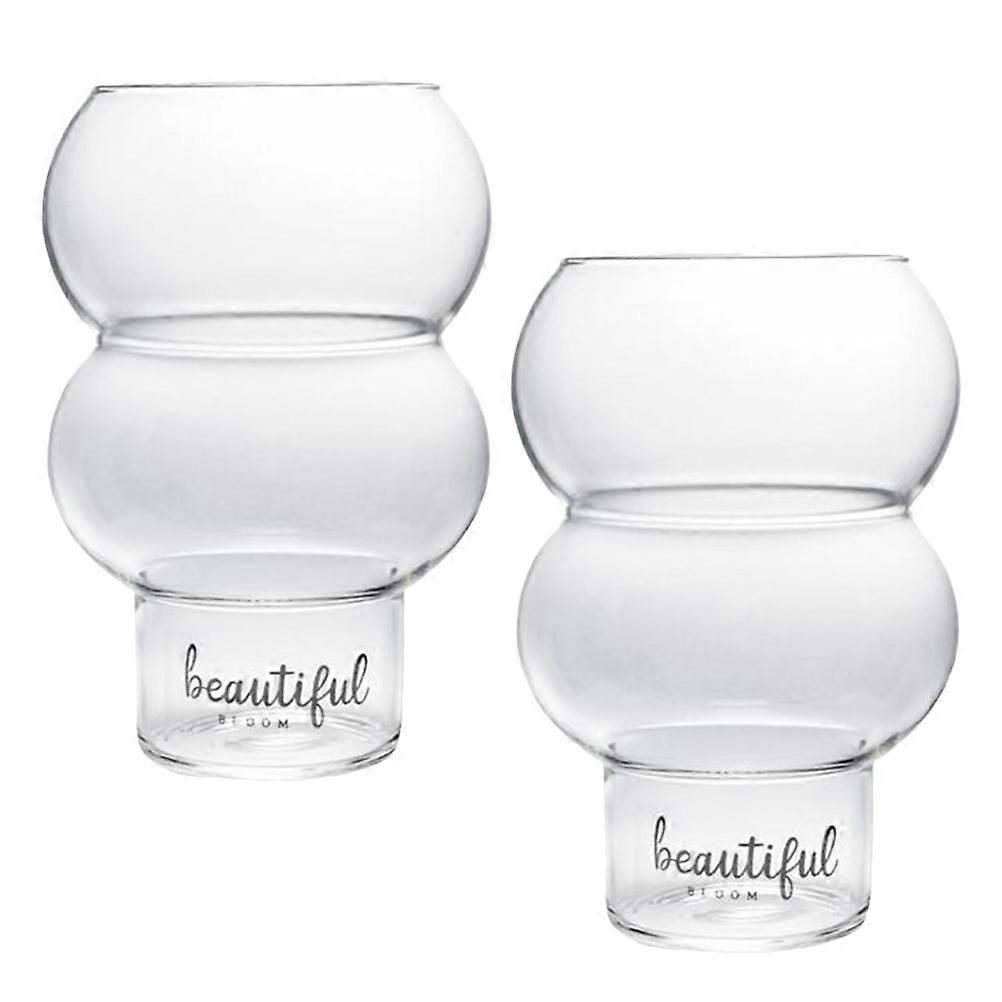 Functional Gourd Shaped Drinkware Glass Cup Suitable For Tea And Juice Enthusiasts In 2 Pcs With Modern Aesthetics