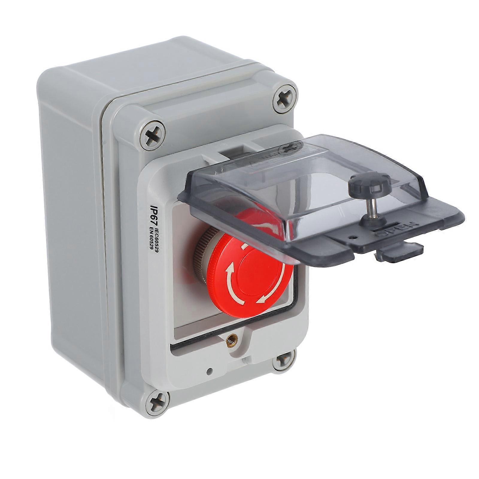Heavy Duty Outdoor Emergency Stop Button Control Box with Push Pull Switch for Versatile Start Stop Applications – Durable Junction Box for Reliable