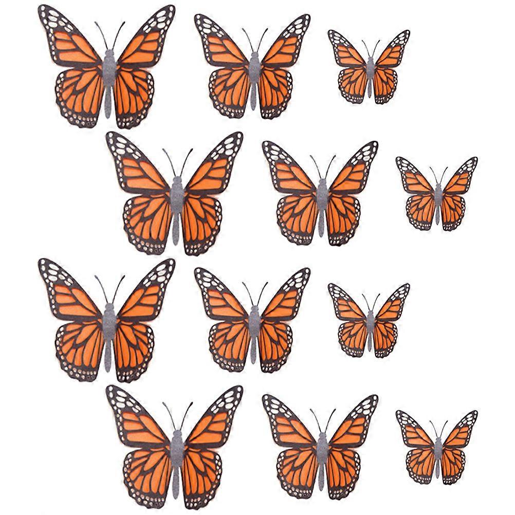 12pcs 3D Butterflies Party Stickers Decorations 3 layer DIY Butterflies Decals