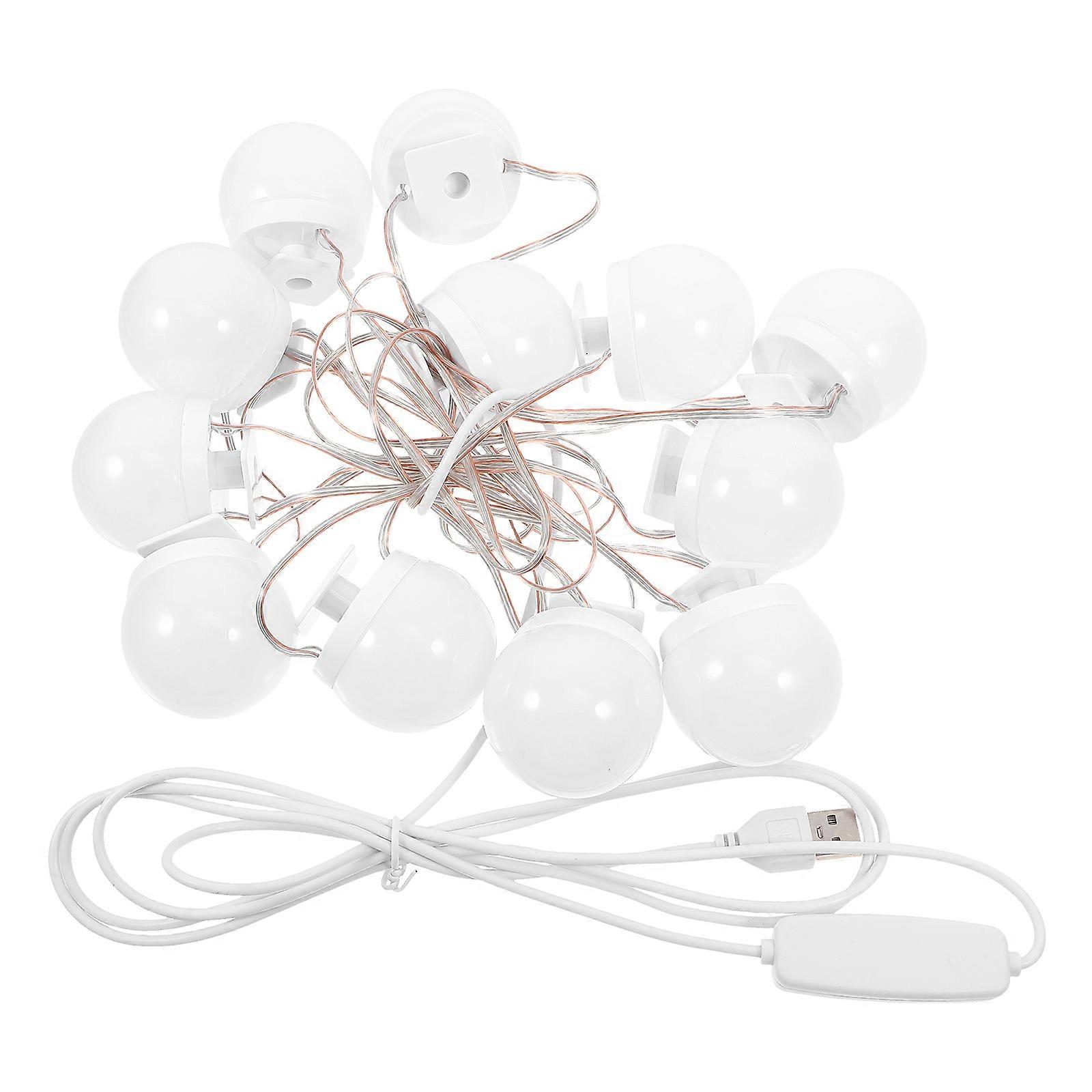 12pcs USB Adjustable Brightness Mirror Front Light Bulbs, Dimmable Lamp for Dressing Table, Bathroom, and Art Display, Easy Installation, Durable