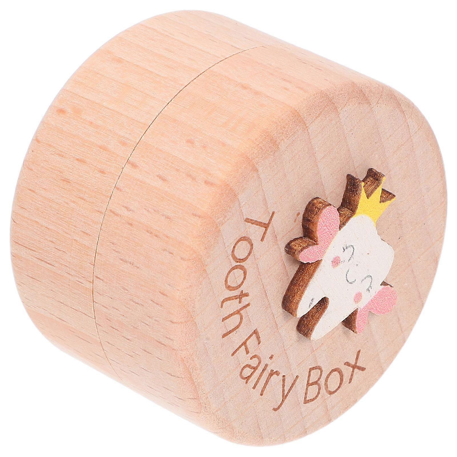Wooden Keepsake Storage Organizer for Cute Tooth Holder, Compact and Space Efficient Design for Boys and Showers
