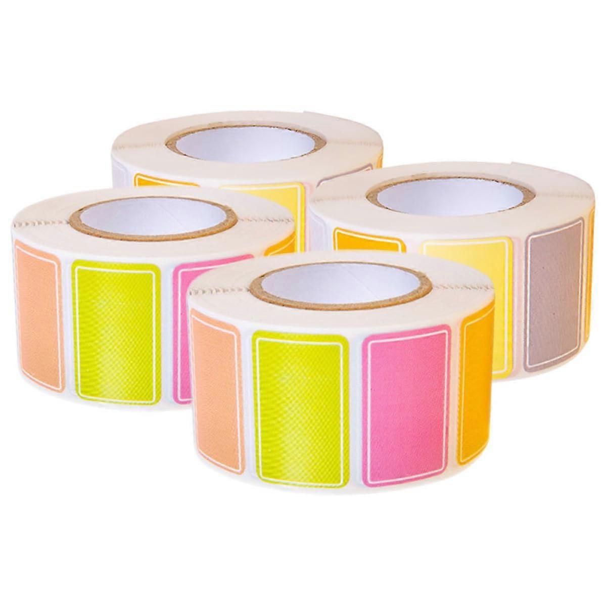 4 Rolls of Tag Name Stickers, Dot Stickers, Colour Size Stickers, Garage Stickers, Yellow Labels, Pastel Stickers