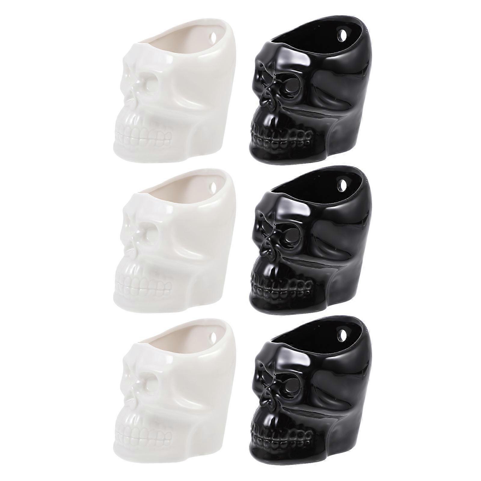 Hanging Succulents Pot 6Pcs Modern Skull Flowerpot Assorted Color For Garden Use
