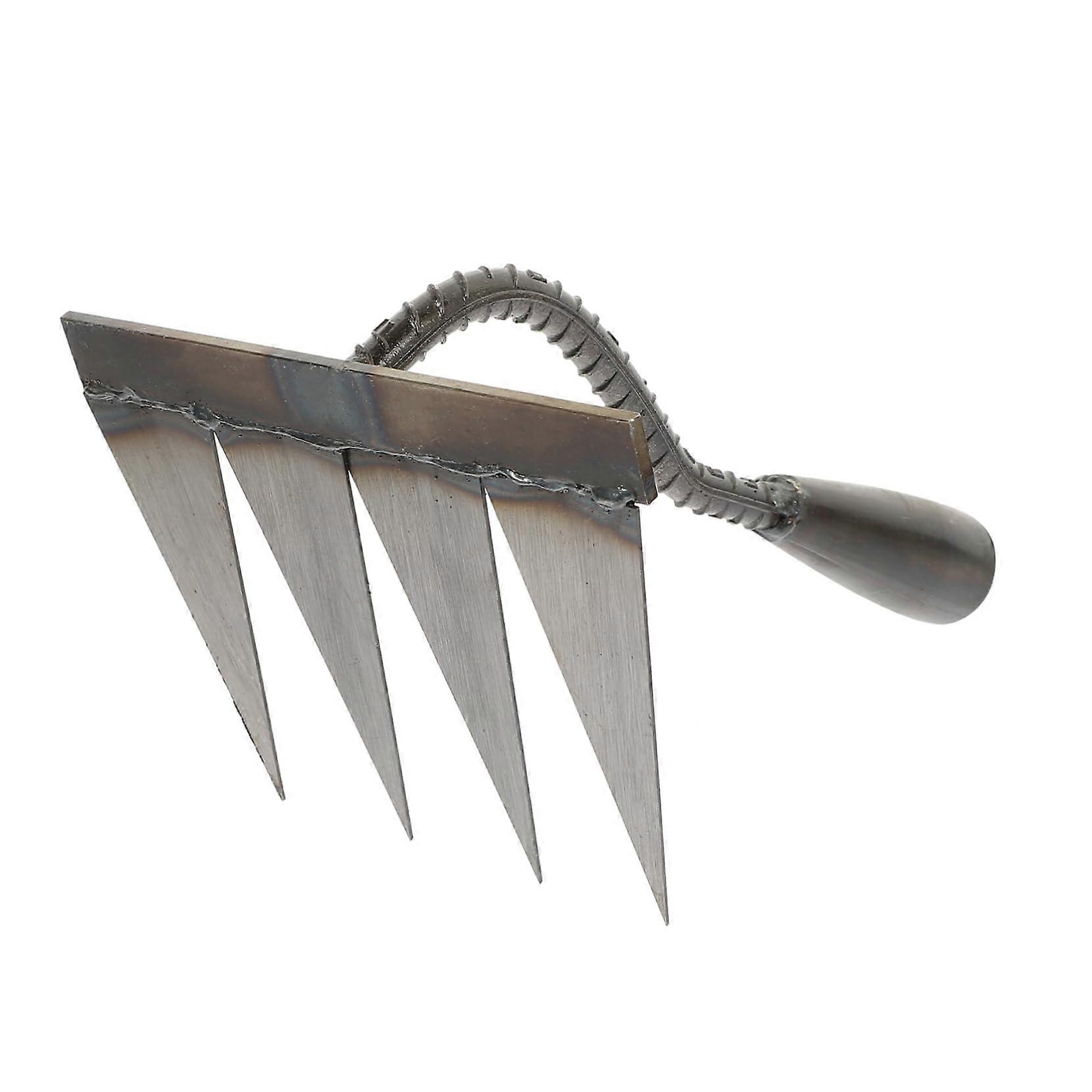 Garden rake, handy weed remover for loose soil, gardening tool for planting and weeding, lightweight and durable.