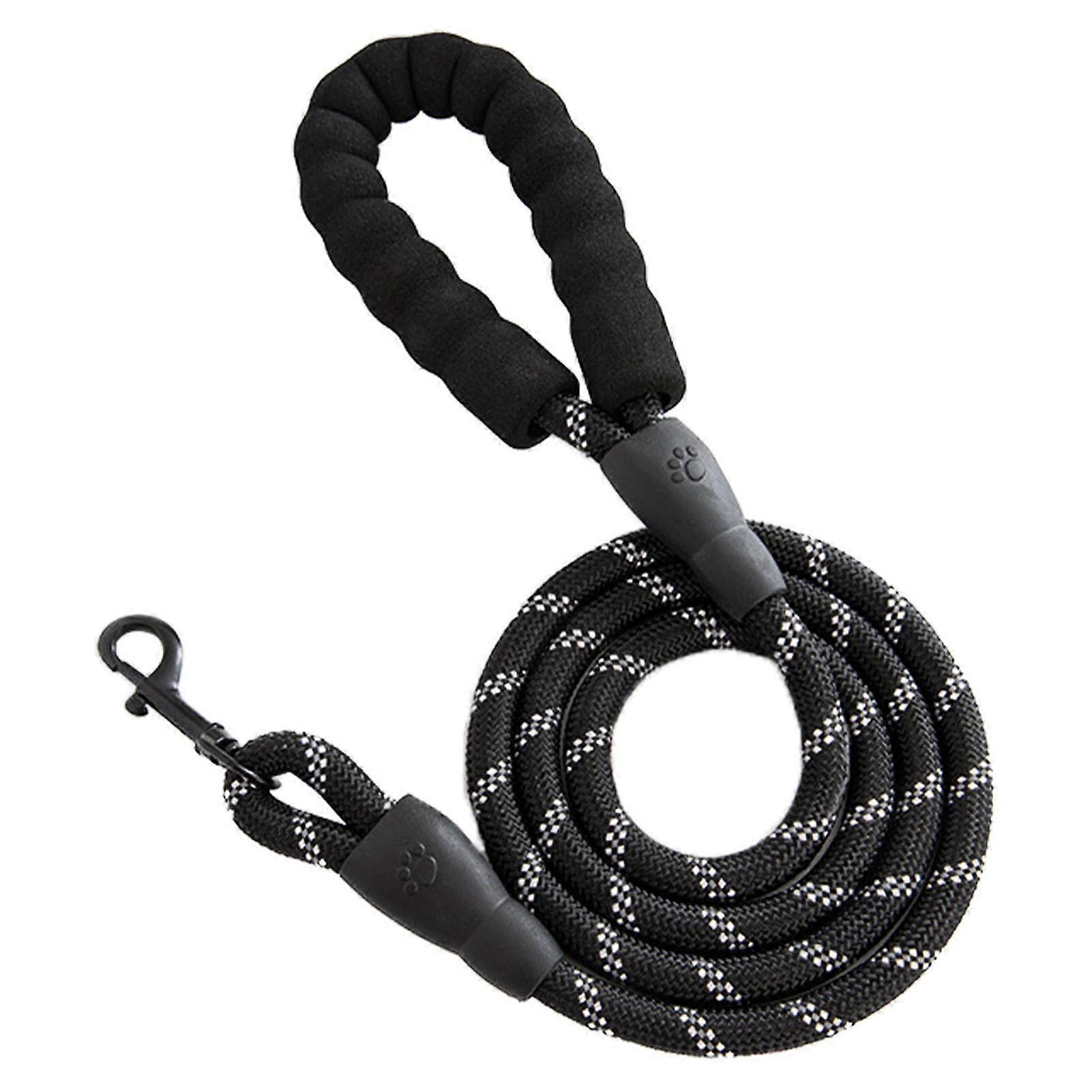 Training Rope for Small Dogs, Reflective Heavy Duty Rope, Soft Puppy Pull Leash with Padded Handle for Exploring and Walking, black