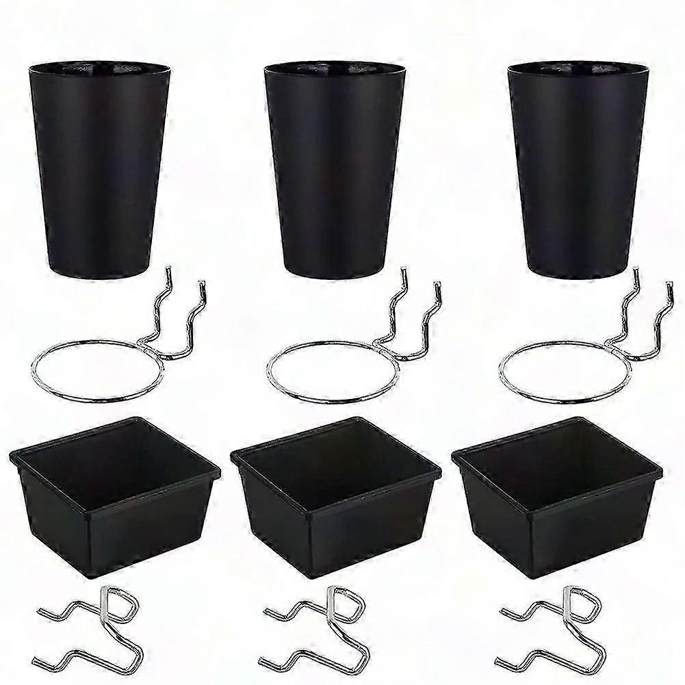 6 Sets Pegboard Bins with Hooks, Pegboard Cups & Hooks Assortment for Organizing