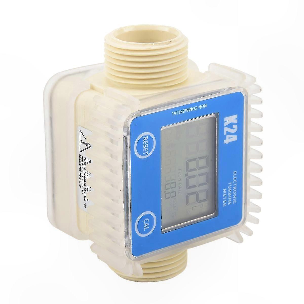 LCD Digital Flow Meter for Chemicals, Water, and Sea Liquids - Turbine Fuel Tester with K24 Technology