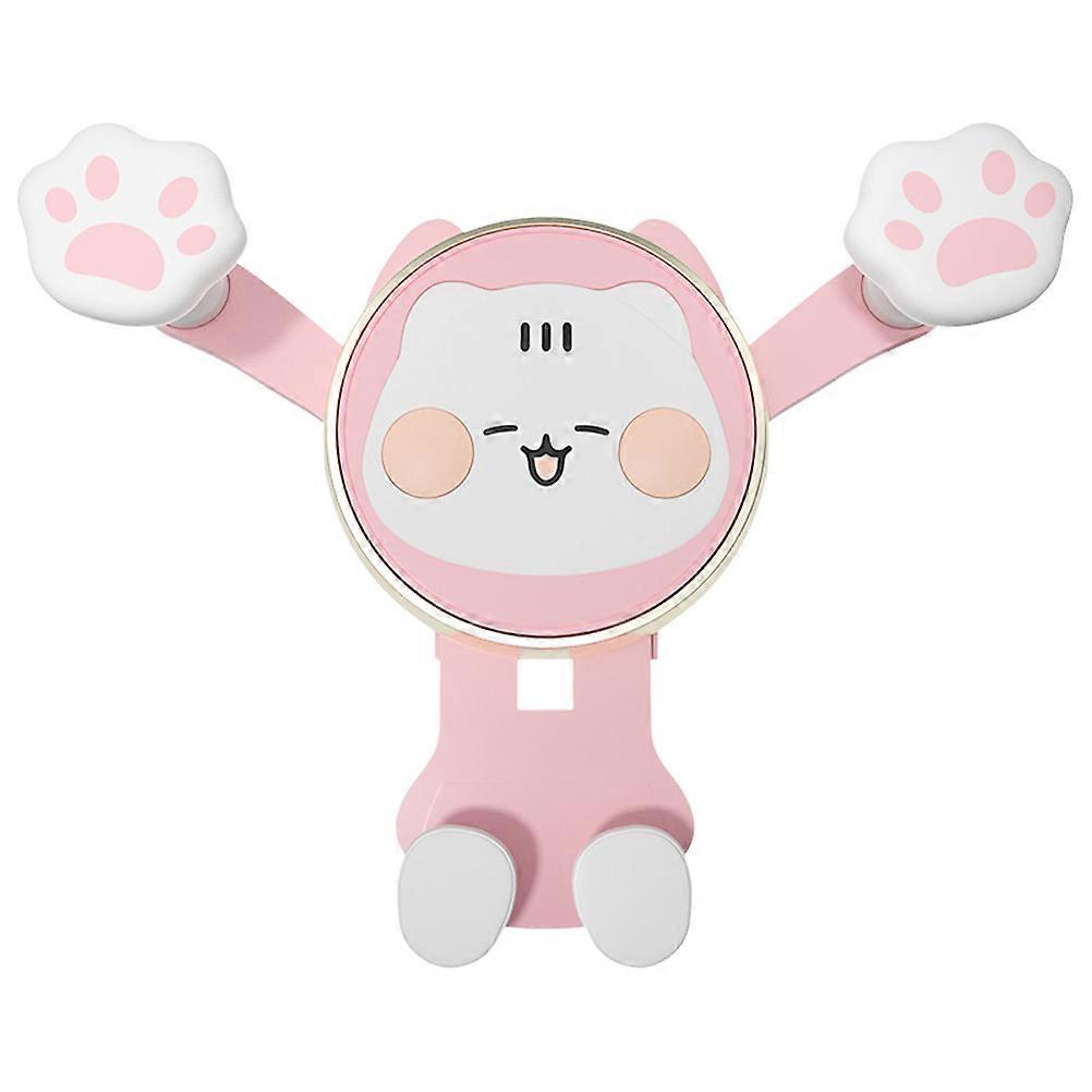 Pink Carmounted Phone Rack ABS Silicone Easy Air Vent Mount for Phone Stable Viewing Experience Compact Size