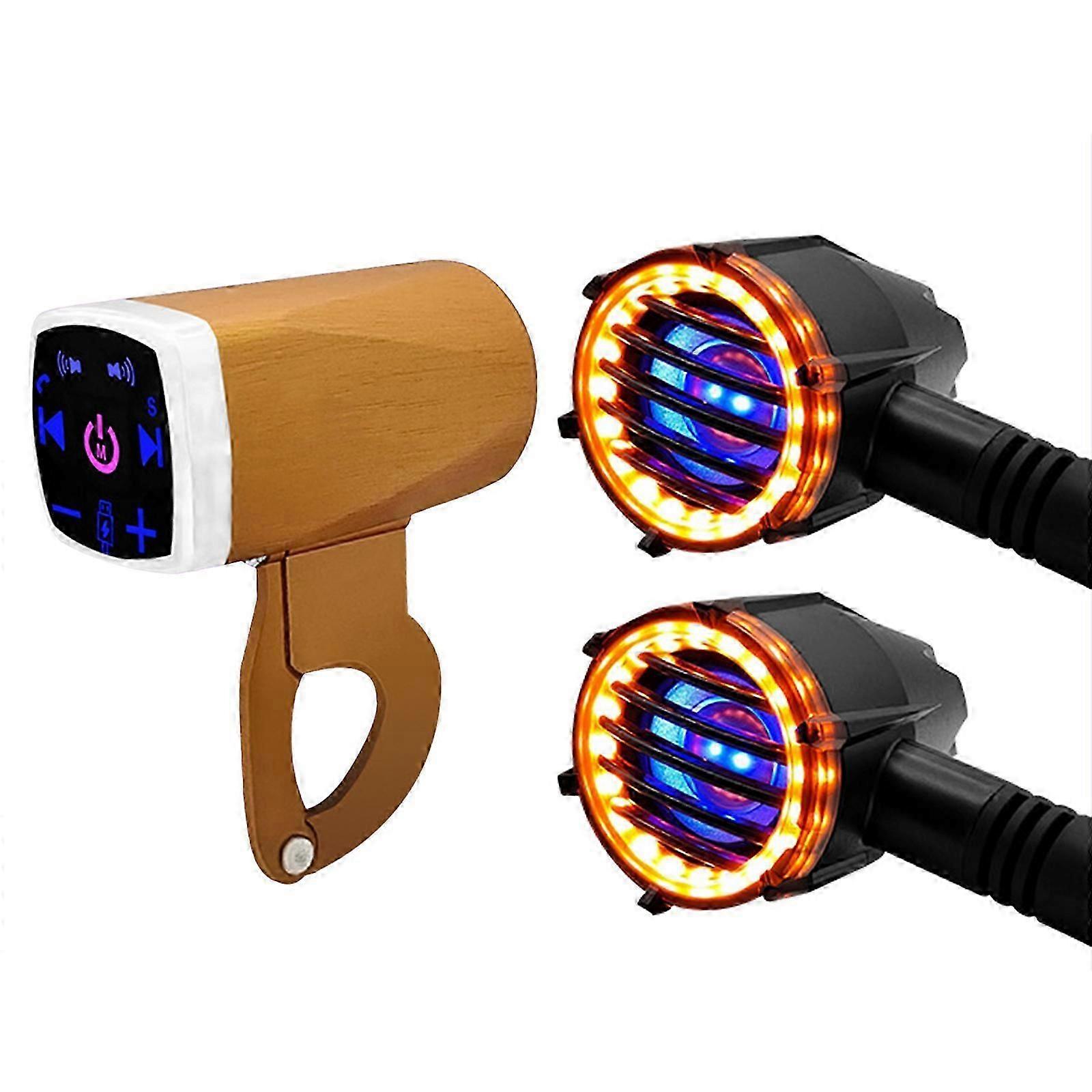 Waterproof Wireless Motorcycles Stereo Speakers 2 Inch Handlebar Mount MP3 Music