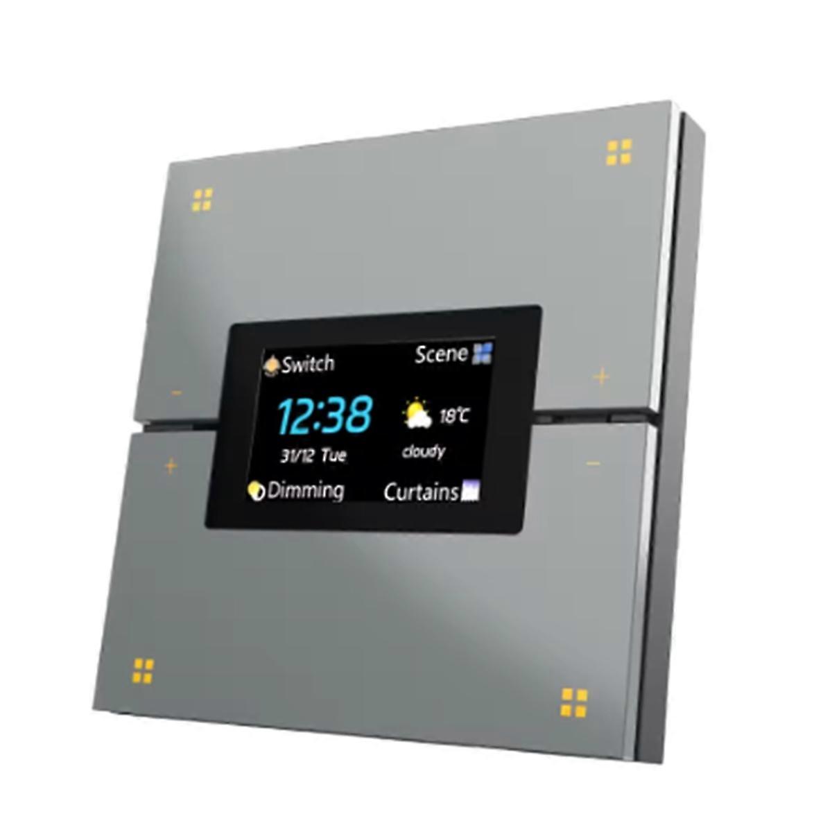 Panneau de commande central multifonctionnel intelligent Tuya ZigBee Commutateur de gradation Automatisation Système de contrôle d’éclairage sans fil Gris