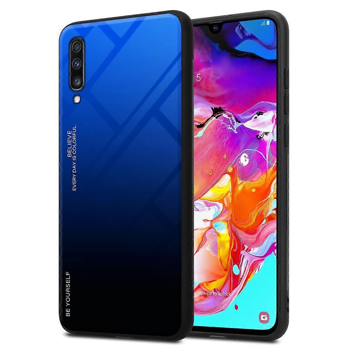 保护壳三星 Galaxy A70 / A70s TPU 保护壳 - 带保护玻璃的后盖 - 双色