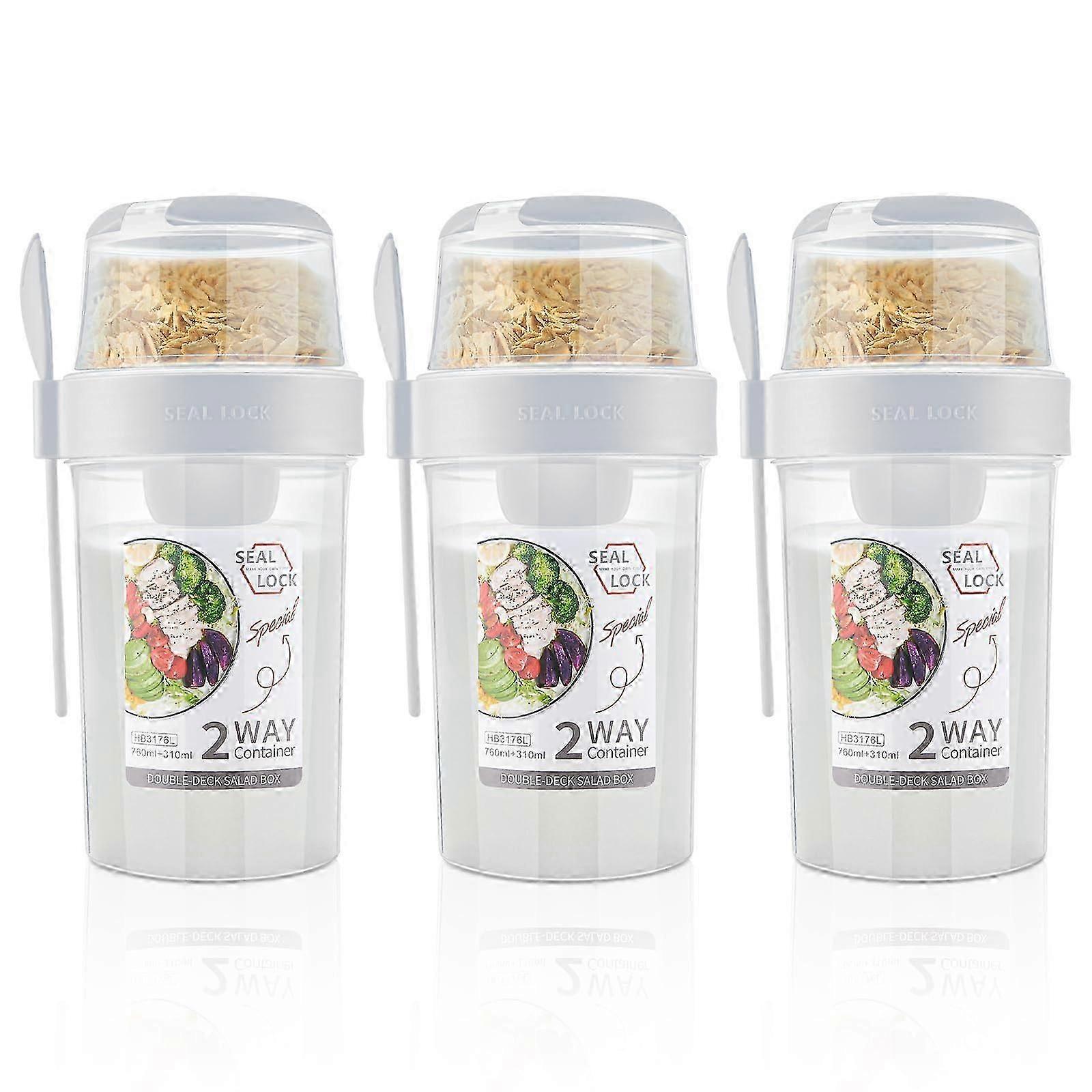 3 Pcs Salad Shaker for Cup Fresh Lunch Breakfast