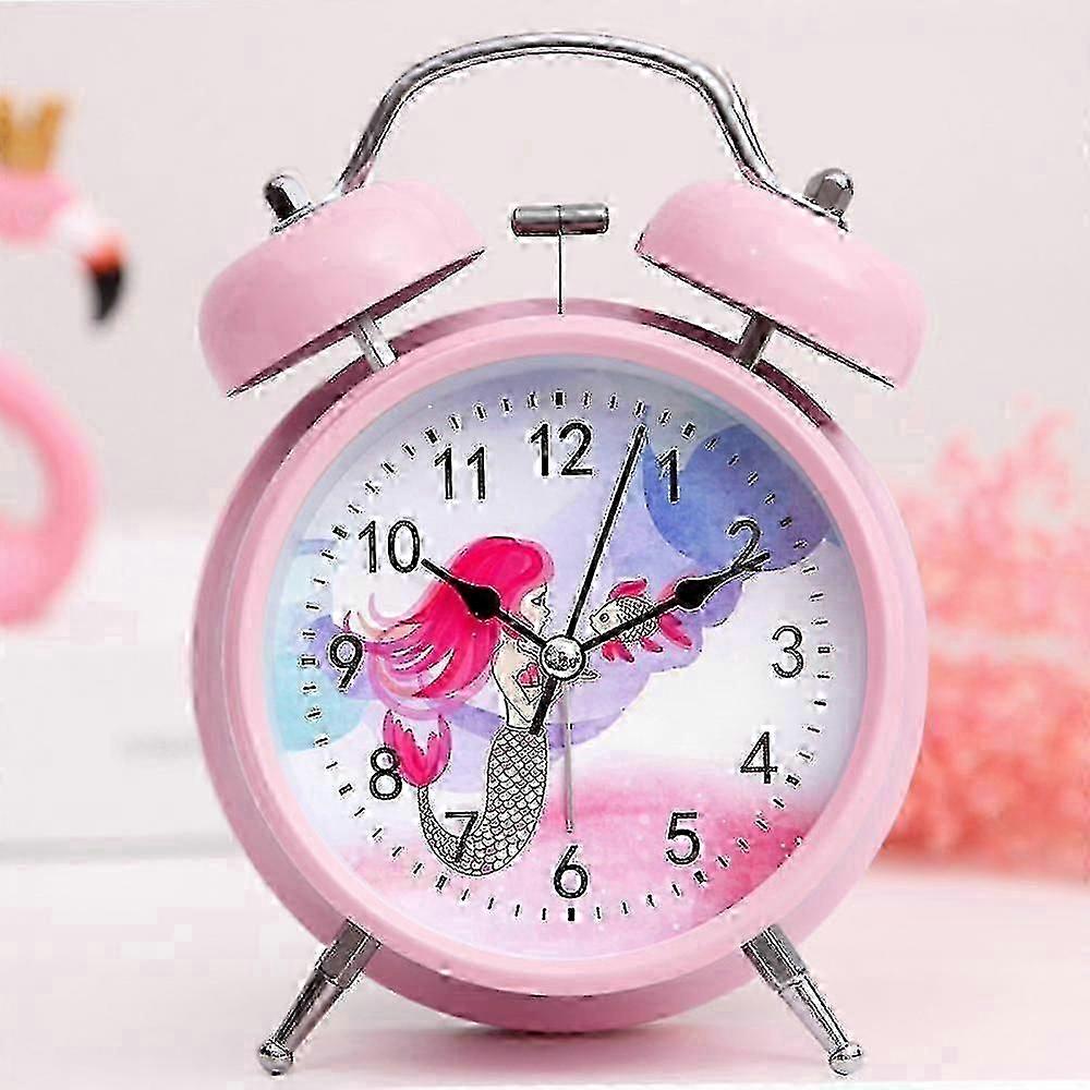 Metallisk 4-tums skrivbordsväckarklocka för sovrum och studentinredning