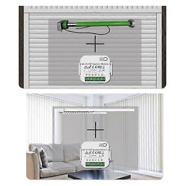 Smart home curtain switch, standby power 0.2W, voice synchronized control with Tuya APP